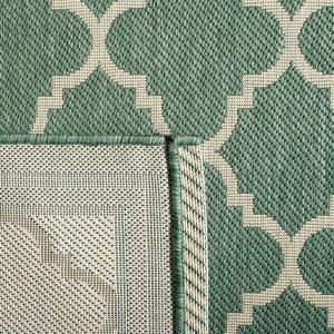 SAFAVIEH Courtyard Collection 8′ x 11′ Navy/Beige CY6918 Trellis Indoor/ Outdoor Splashproof Easy Scrubbing Patio Backyard Mudroom Area Rug(Dark Green/Beige)