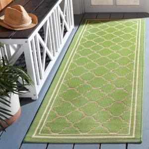 SAFAVIEH Courtyard Collection 8′ x 11′ Navy/Beige CY6918 Trellis Indoor/ Outdoor Splashproof Easy Scrubbing Patio Backyard Mudroom Area Rug(Green/Beige)
