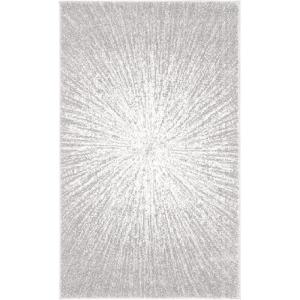 SAFAVIEH Evoke Collection 5’1″ x 7’6″ Fuchsia/Cream EVK228R Abstract Burst Non-Shedding Living Room Bedroom Area Rug(Dark Grey/Ivory)