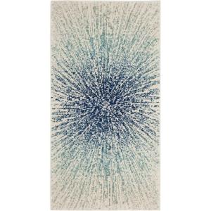 SAFAVIEH Evoke Collection 5’1″ x 7’6″ Fuchsia/Cream EVK228R Abstract Burst Non-Shedding Living Room Bedroom Area Rug(Royal/Ivory)