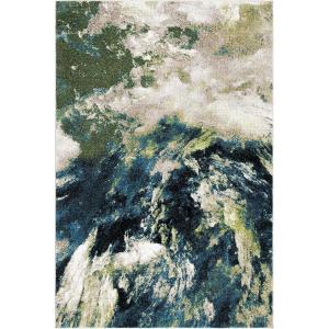 SAFAVIEH Glacier Collection Accent Rug – 4′ x 6′, Blue & Multi, Modern Abstract Design, Non-Shedding & Easy Care, Ideal for High Traffic Areas in Entryway, Living Room, Bedroom (GLA123B)(Navy/Green)