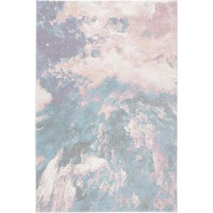 SAFAVIEH Glacier Collection Accent Rug – 4′ x 6′, Blue & Multi, Modern Abstract Design, Non-Shedding & Easy Care, Ideal for High Traffic Areas in Entryway, Living Room, Bedroom (GLA123B)(Pink/Blue)
