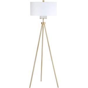 SAFAVIEH Lighting Collection – Enrica Brass Gold Tripod Leg 66-Inch Floor Lamp, Contemporary Sculptural Design (FLL4008A)