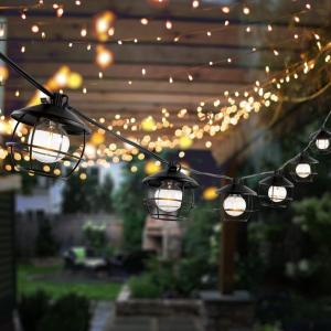 SAFAVIEH Lighting Collection Agitha Black 10-Foot LED Outdoor String Lights