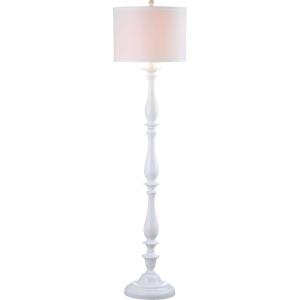 SAFAVIEH Lighting Collection Bessie Farmhouse Candlestick, Metal, White 62-inch Living Room Bedroom Home Office Standing Floor Lamp (LED Bulb Included)