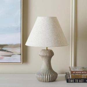 SAFAVIEH Lighting Collection Cosmea Grey 18-inch Table Lamp (LED Bulb Included)