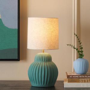 SAFAVIEH Lighting Collection Destryn Green 18-inch Table Lamp (LED Bulb Included)