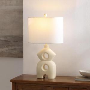 SAFAVIEH Lighting Collection Era Cream Resin 25-inch Table Lamp for Bedroom, Living Room, Home Office, Desk, Nightstand (LED Bulb Included)(Creme)