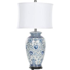 SAFAVIEH Lighting Collection Paige Blue/ White Ginger Jar Chinoiserie 29-inch Bedroom Living Room Home Office Desk Nightstand Table Lamp (LED Bulb Included)