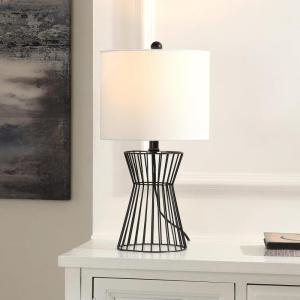 SAFAVIEH Lighting Collection Rayna Black 20-inch Table Lamp (LED Bulb Included)