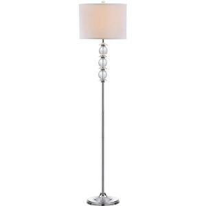 SAFAVIEH Lighting Collection Riga Clear Crystal/ Chrome 60-inch Living Room Bedroom Home Office Standing Floor Lamp (LED Bulb Included)