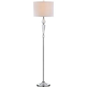 SAFAVIEH Lighting Collection Savannah Clear Crystal/ Chrome 60-inch Living Room Bedroom Home Office Standing Floor Lamp (LED Bulb Included)