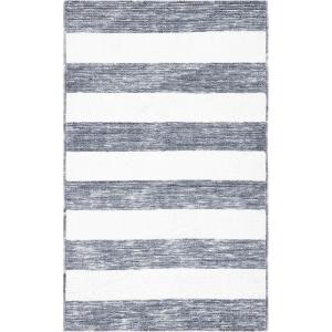 SAFAVIEH Washable Rug Easy Care Collection – 5′ x 8′, Blue & Ivory, Easy to Clean, Ideal for Living Room, Bedroom, Dining Space (ECR115M)(Dark Grey/Ivory)