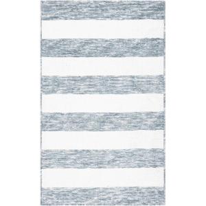 SAFAVIEH Washable Rug Easy Care Collection – 5′ x 8′, Blue & Ivory, Easy to Clean, Ideal for Living Room, Bedroom, Dining Space (ECR115M)(Grey/Ivory)