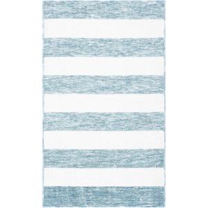 SAFAVIEH Washable Rug Easy Care Collection – 5′ x 8′, Blue & Ivory, Easy to Clean, Ideal for Living Room, Bedroom, Dining Space (ECR115M)(Light Blue / Ivory)