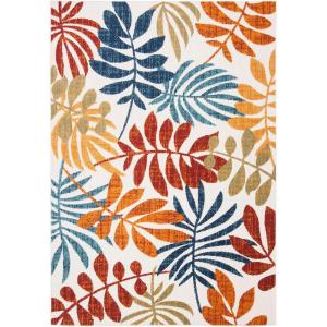 SAFAVIEH Washable Rug Outdoor Cabana Collection – 8′ x 10′, Cream & Red, Non-Shedding & Easy to Clean, Ideal for Patio, Backyard, Mudroom (CBN814A)(Creme/Red)