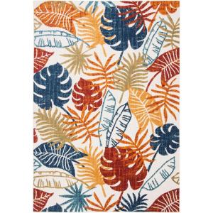 SAFAVIEH Washable Rug Outdoor Cabana Collection – 8′ x 10′, Cream & Red, Non-Shedding & Easy to Clean, Ideal for Patio, Backyard, Mudroom (CBN831A)(Creme/Red)