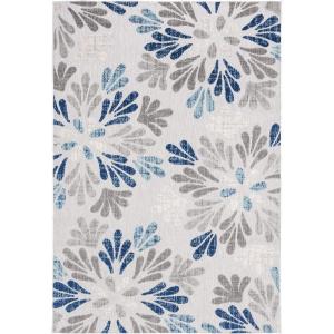 SAFAVIEH Washable Rug Outdoor Cabana Collection – 9′ x 12′, Grey & Blue, Non-Shedding & Easy to Clean, Ideal for Patio, Backyard, Mudroom (CBN800F)(Grey/Blue)