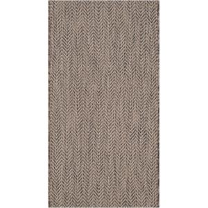 SAFAVIEH Washable Rug Outdoor Courtyard Collection – 10′ Square, Black & Beige, Non-Shedding & Easy Cleaning, Ideal for Patio, Backyard, Mudroom (CY8022-36621)(Brown/Beige)
