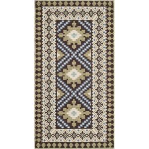 SAFAVIEH Washable Rug Outdoor Veranda Collection – 9′ x 12′, Ivory & Charcoal, Non-Shedding & Easy to Clean, Ideal for Patio, Backyard, Mudroom (VER099-3435)(Chocolate/Green)