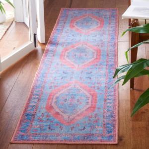 SAFAVIEH Washable Rug Serapi Collection – 8′ x 10′, Light Blue & Beige, Slip Resistant & Easy to Clean, Ideal for Living Room, Bedroom, Dining Space (SEP356J)(Light Blue/Beige)
