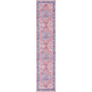 SAFAVIEH Washable Rug Serapi Collection – 8′ x 10′, Navy & Red, Slip Resistant & Easy to Clean, Ideal for Living Room, Bedroom, Dining Space (SEP518M)(Navy/Red)