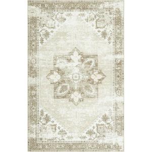 SAFAVIEH Washable Rug Tucson Collection – 6′ x 9′, Dark Sage & Ivory, Slip Resistant & Easy to Clean, Ideal for Living Room, Bedroom, Dining Space (TSN102F)(Sage/Ivory)