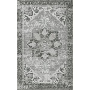 SAFAVIEH Washable Rug Tucson Collection – 6′ x 9′, Dark Sage & Ivory, Slip Resistant & Easy to Clean, Ideal for Living Room, Bedroom, Dining Space (TSN102F)(Dark Sage/Ivory)
