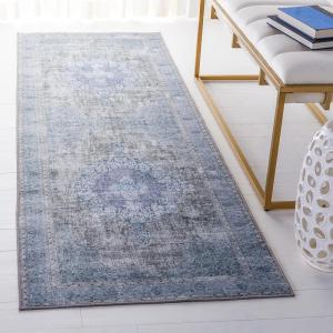 SAFAVIEH Washable Rug Tucson Collection – 8′ x 10′, Black & Grey, Slip Resistant & Easy to Clean, Ideal for Living Room, Bedroom, Dining Space (TSN190Z)(Green)