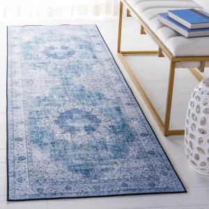 SAFAVIEH Washable Rug Tucson Collection – 8′ x 10′, Black & Grey, Slip Resistant & Easy to Clean, Ideal for Living Room, Bedroom, Dining Space (TSN190Z)(Green/Grey)