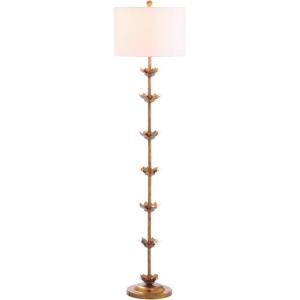 Safavieh FLL4003A Lighting Collection Landen Leaf 63.5″ Antique Gold Floor Lamp, Metal