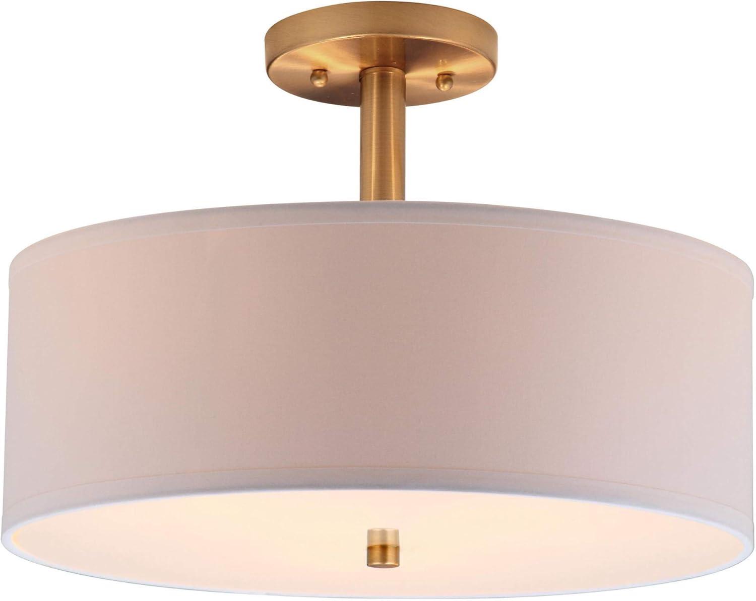 image:imageSAFAVIEH Lighting Collection Clara Gold 16inch Diameter Semi Flush Mount Ceiling Light Fixture LED Bulbs IncludedGold