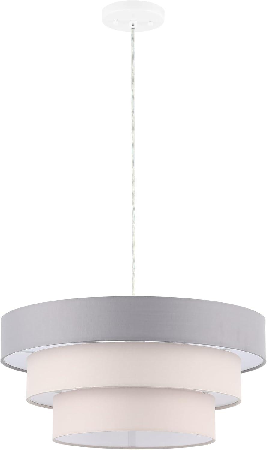 image:imageSAFAVIEH Lighting Collection Cleia NavyWhite Adjustable Pendant Hanging Light Fixture Ideal for Dining Room Kitchen Island Entryway LED Bulb IncludedGreyWhite