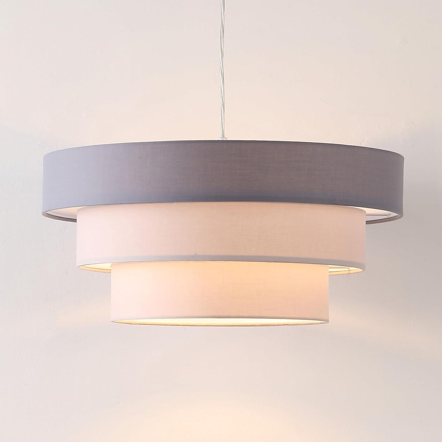image:imageSAFAVIEH Lighting Collection Cleia NavyWhite Adjustable Pendant Hanging Light Fixture Ideal for Dining Room Kitchen Island Entryway LED Bulb IncludedGreyWhite