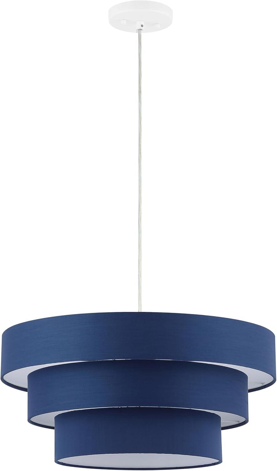 image:imageSAFAVIEH Lighting Collection Cleia NavyWhite Adjustable Pendant Hanging Light Fixture Ideal for Dining Room Kitchen Island Entryway LED Bulb IncludedNavyWhite