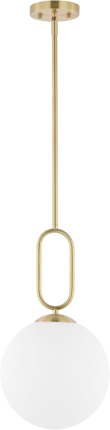 image:imageSAFAVIEH Lighting Collection Danva Brass Adjustable Pendant Hanging Light Fixture Ideal for Dining Room Kitchen Island Entryway LED Bulb Included
