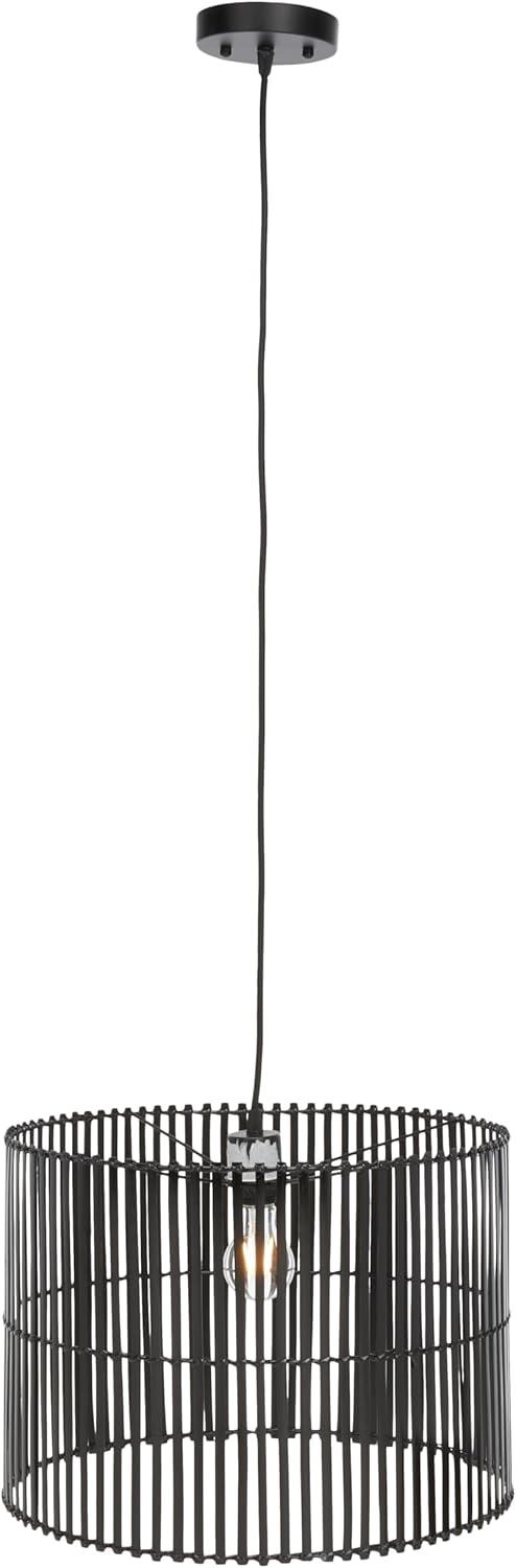 image:imageSAFAVIEH Lighting Collection Valley White Washed Adjustable Pendant Hanging Light Fixture Ideal for Dining Room Kitchen Island Entryway LED Bulb IncludedBlack