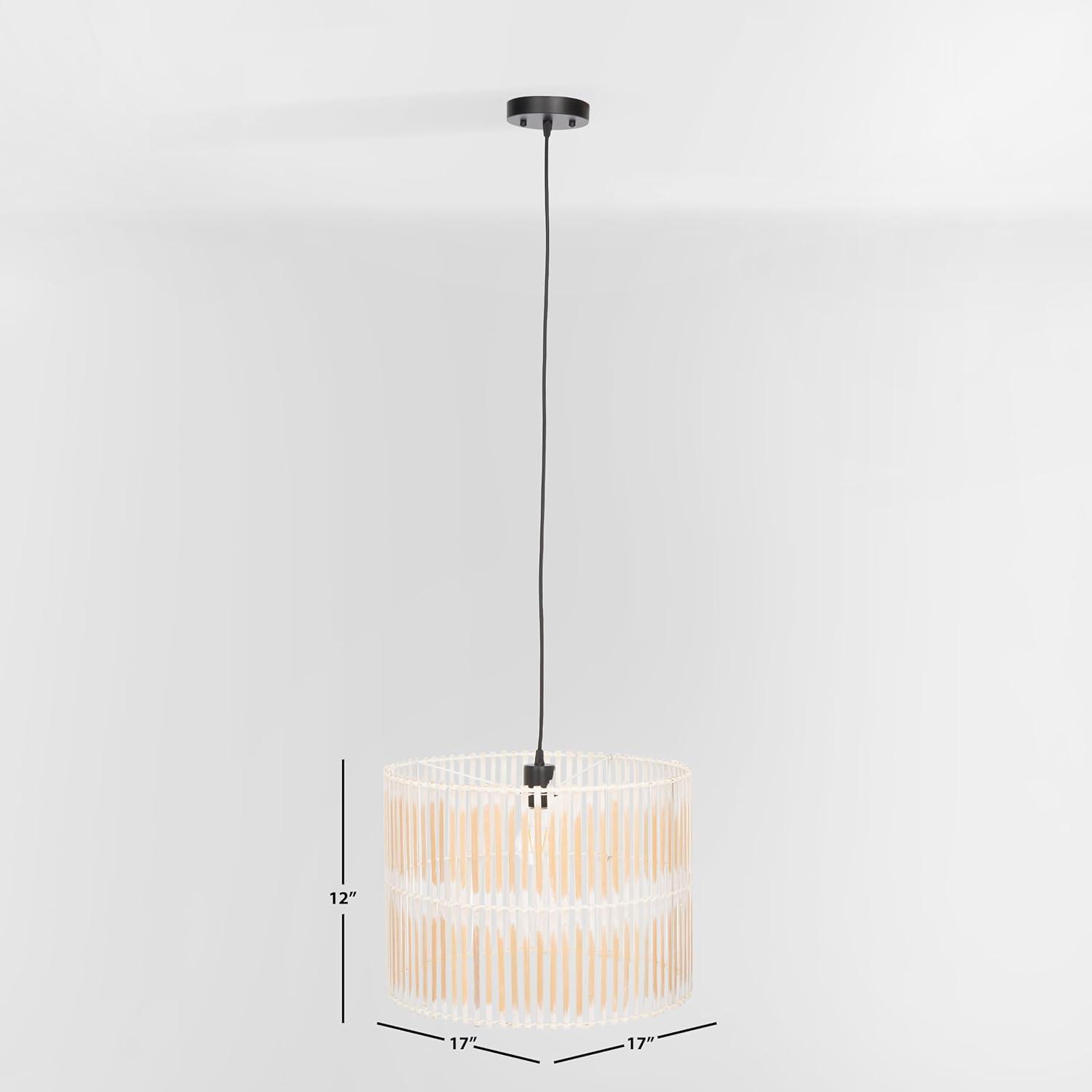 image:imageSAFAVIEH Lighting Collection Valley White Washed Adjustable Pendant Hanging Light Fixture Ideal for Dining Room Kitchen Island Entryway LED Bulb IncludedWhite Washed