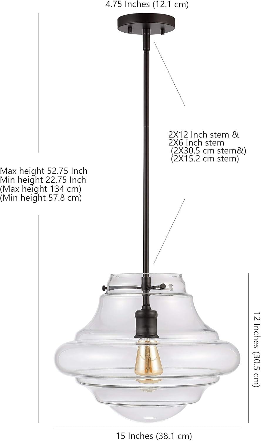 image:imageSafavieh Lighting Collection Oslen Oil Rubbed Bronze Adjustable Pendant LED Bulb Included
