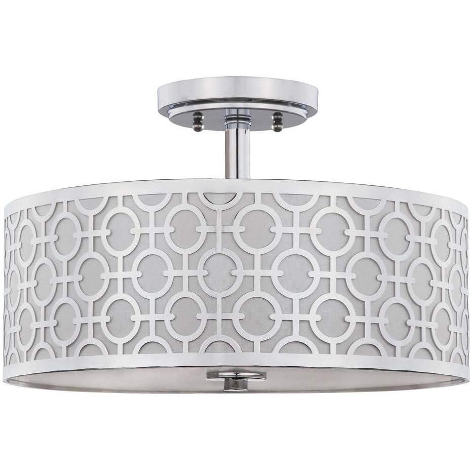 image:imageSAFAVIEH FLU4001C Collection Vera ChainLink 3 155 Chrome Mount Flush Light 0Chrome