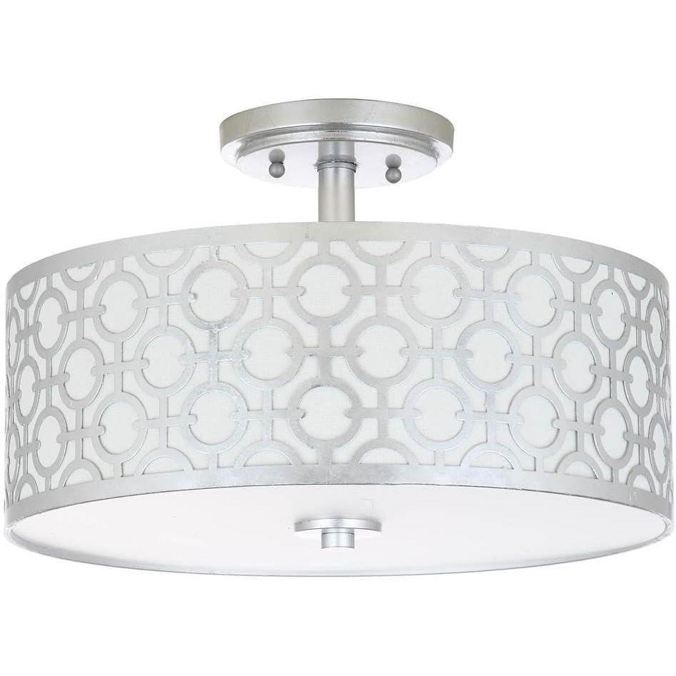 image:imageSAFAVIEH FLU4001C Collection Vera ChainLink 3 155 Chrome Mount Flush Light 0Silver
