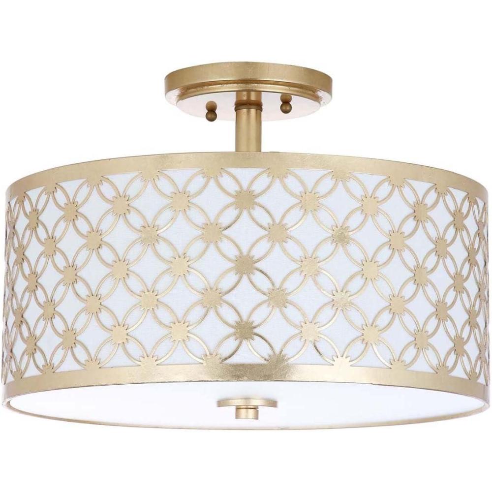 image:imageSAFAVIEH FLU4002C Collection Hutch 3 16 Chrome Mount Flush Light 0Gold
