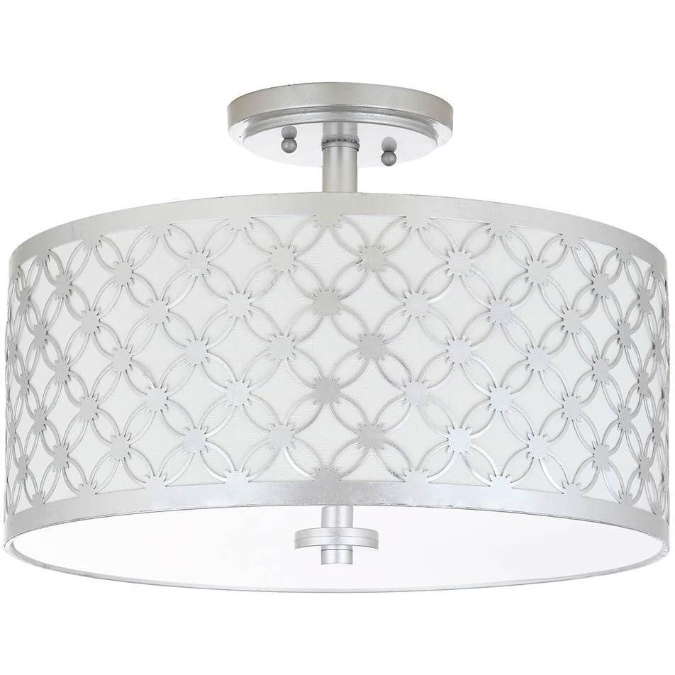 image:imageSAFAVIEH FLU4002C Collection Hutch 3 16 Chrome Mount Flush Light 0Silver