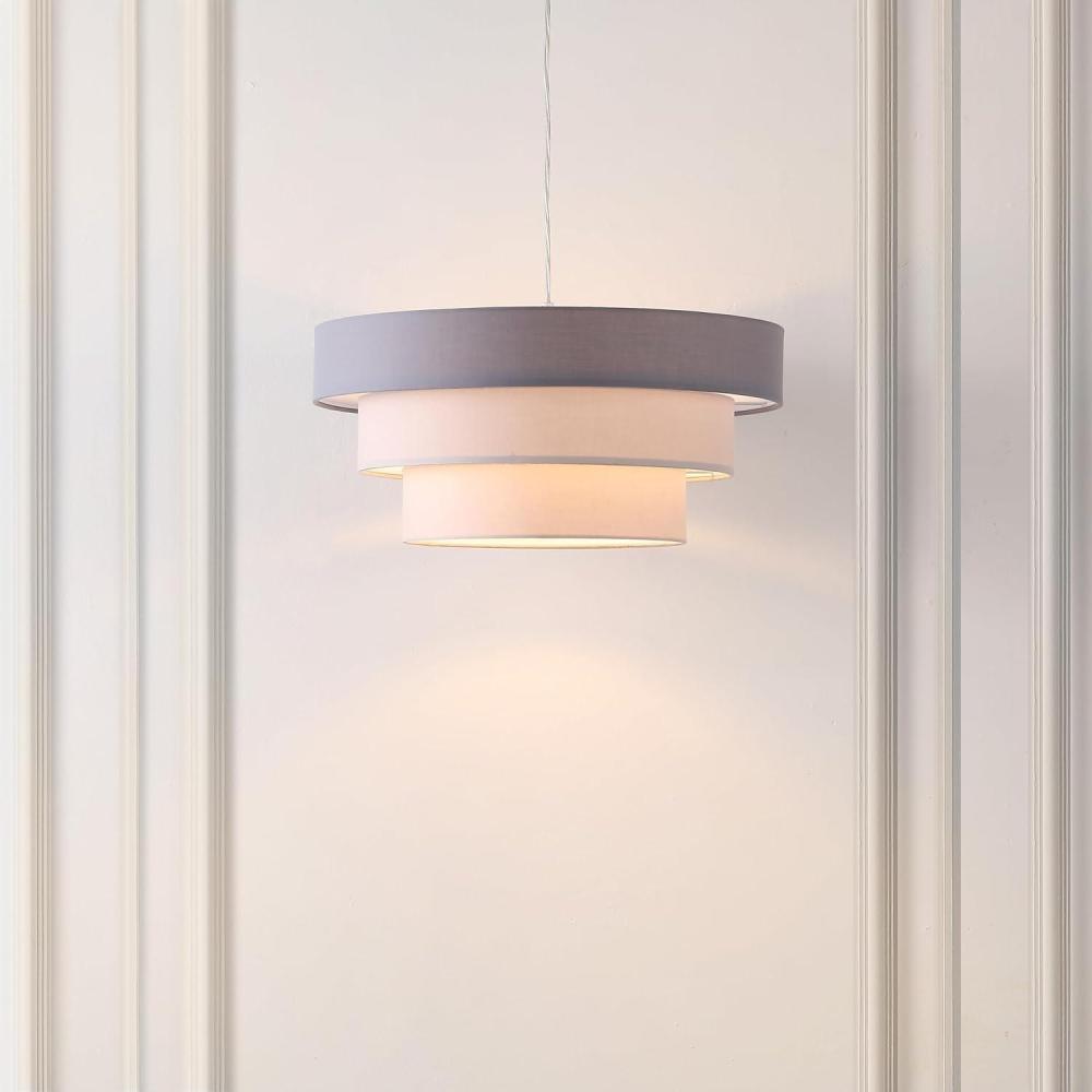 image:imageSAFAVIEH Lighting Collection Cleia NavyWhite Adjustable Pendant Hanging Light Fixture Ideal for Dining Room Kitchen Island Entryway LED Bulb IncludedGreyWhite
