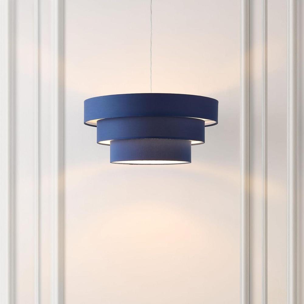 image:imageSAFAVIEH Lighting Collection Cleia NavyWhite Adjustable Pendant Hanging Light Fixture Ideal for Dining Room Kitchen Island Entryway LED Bulb IncludedNavyWhite