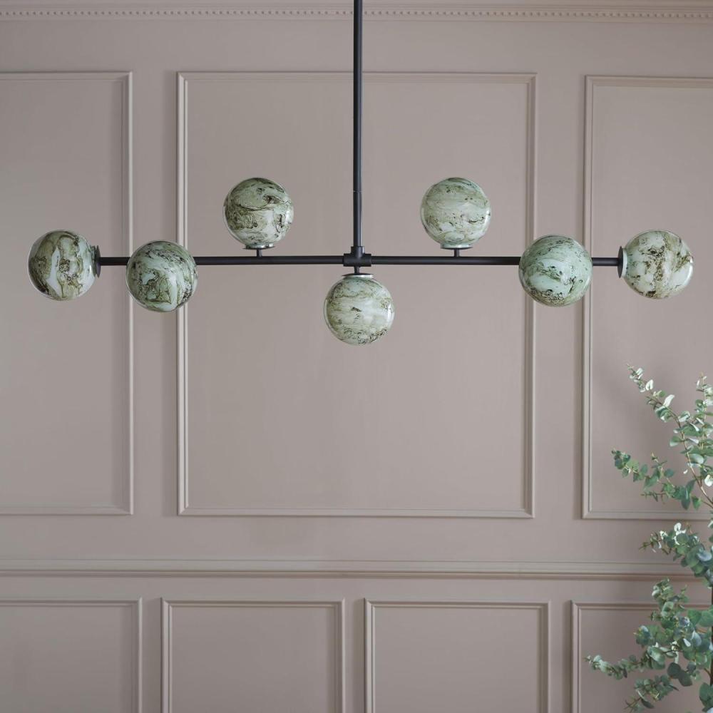 image:imageSAFAVIEH Lighting Collection Melesa Modern Sputnik 7Light Globe Orb Linear Hanging Adjustable Chandelier Light Fixture LED Bulbs Included