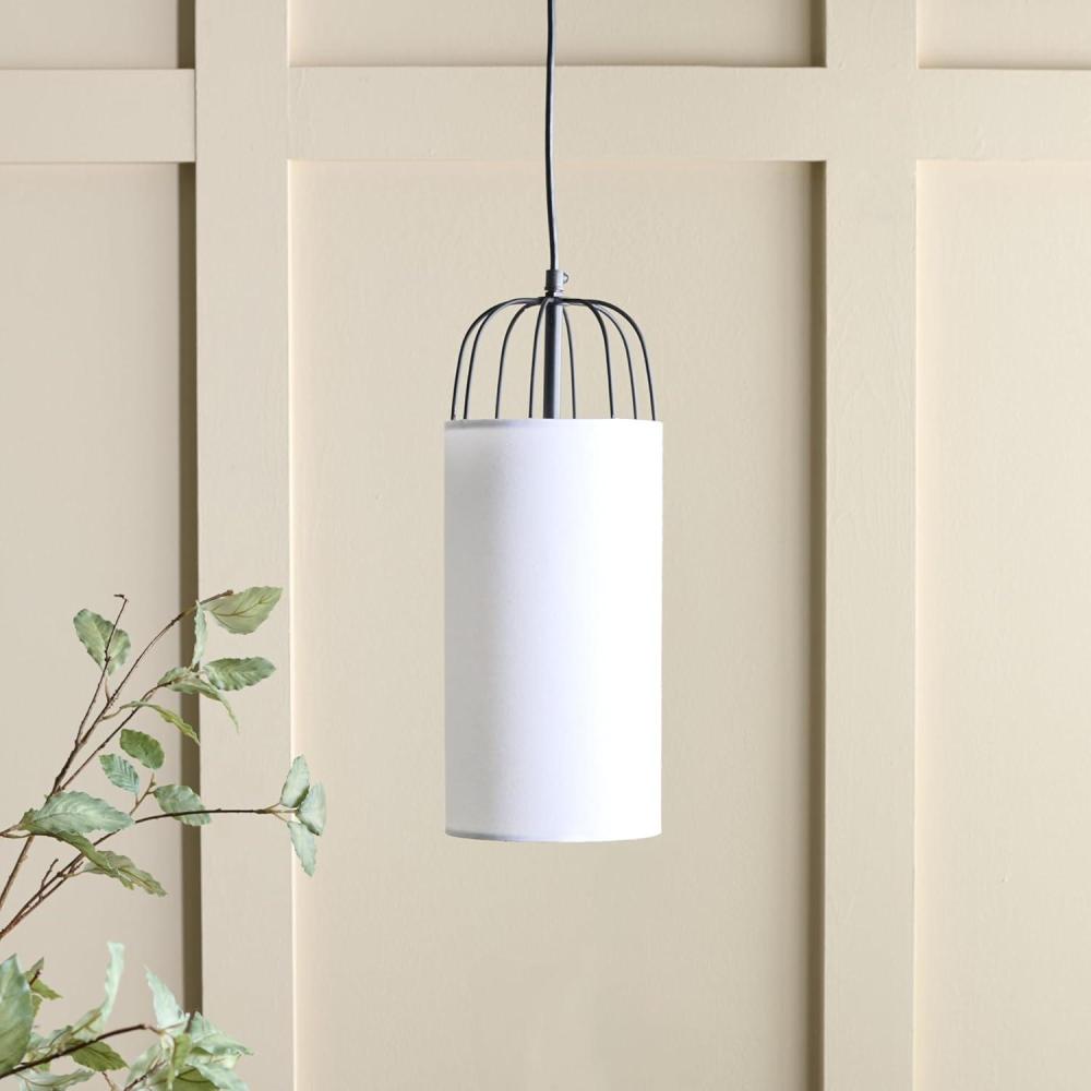 image:imageSAFAVIEH Lighting Collection Navi Modern White amp Black Adjustable Pendant Hanging Light FixtureWhiteBlack