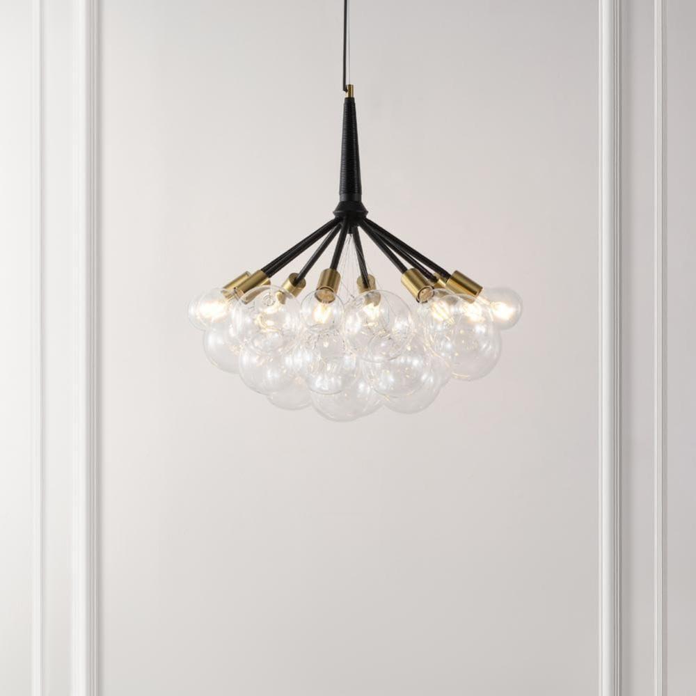 image:imageSAFAVIEH Lighting Collection Novellia Modern BlackGold 8Light Adjustable Chandelier Light Fixture Ideal for Dining Room Living Room amp Kitchen LED Bulbs Included