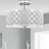 SAFAVIEH Collection Kora Quatrefoil 3 15″ Flush Mount Light(Chrome)