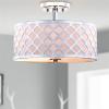 SAFAVIEH Collection Kora Quatrefoil 3 15″ Flush Mount Light(Chrome)
